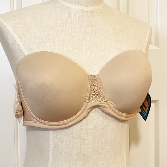 NWT! Vanity Fair "Beauty Back" Rose Beige "Strapless" Bra w/ straps. Size 38C - Picture 14 of 16